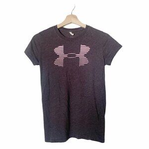 Under Armour Gray Heatgear Logo T Shirt XS​​​​​​​​​​​​​​​​​​​​​​​​​​​​​